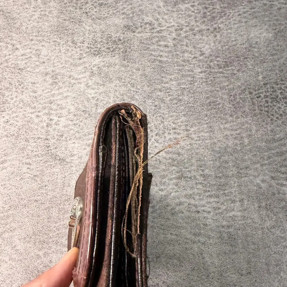 Brown Vintage Heart Print Clutch Wallet